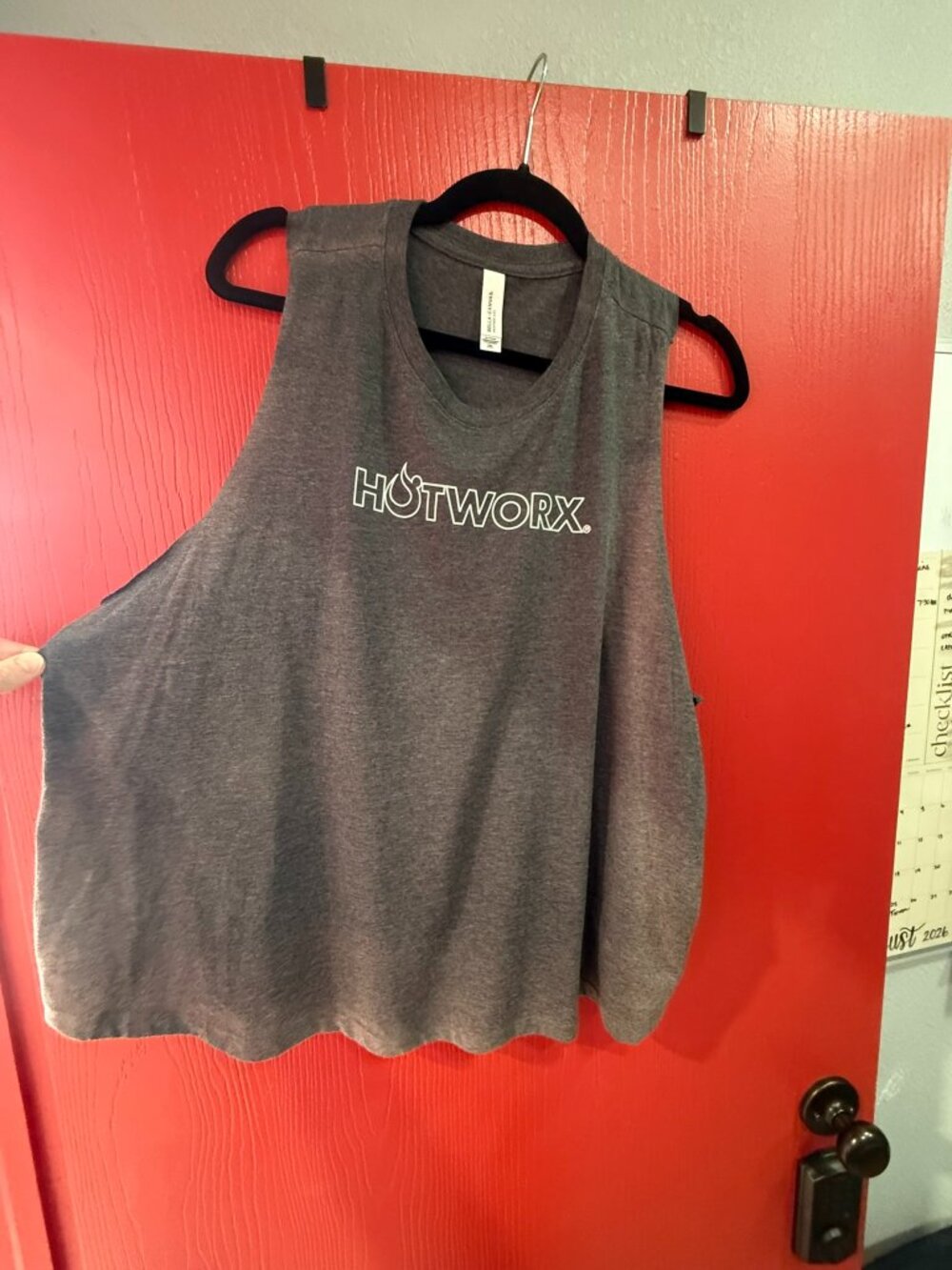 HOTWORX Gray and White Crop Tank Top SIZE 2XL